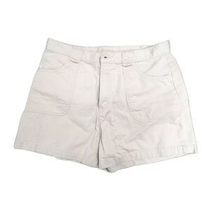 Vintage Bill Blass Cream Cotton 90s Mom Khaki High Waisted Shorts sz 16